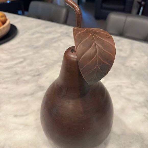Large Decorative Bronze Colored Pear - Picture 2 of 7